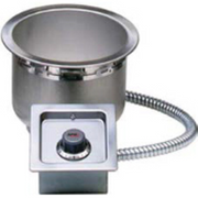 APW Wyott SM-50-7DS ULS 10.06" W Stainless Steel Drop-In Round Well Food Warmer with Drain - 120 Volts