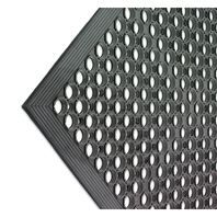 San Jamar KM1100 3'L x 5'W x 1/2"D Black Kitchen Mat