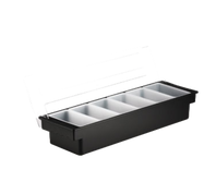 TableCraft Products 102 19 1/2" W x 6" D x 4 1/4" H Black ABS Plastic Bar Condiment Holder