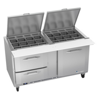 Victory VSPD60HC-24B-2 60" W 1 Door UltraSpec Series Big Top Sandwich Prep Table - 115 Volts