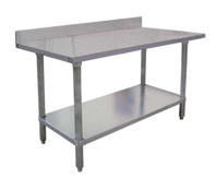 Omcan USA 22080 36" W x 24" D Galvanized 18 Gauge Standard Work Table with Undershelf