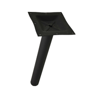 Omcan USA 43206 3" Diameter x 28.5"H Black Metal Square Spider Top Dining Height Table Column