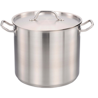Omcan USA 80442 32 Qt. Stainless Steel Stock Pot with Cover