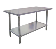 Omcan USA 22071 30" W x 30" D Galvanized 18 Gauge Standard Work Table with Undershelf