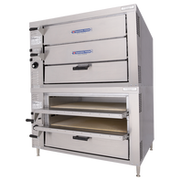 Bakers Pride GP62-HP-LP Double Deck Stainless Steel Liquid Propane Countertop HearthBake Series Oven - 120,000 BTU