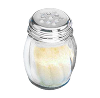 American Metalcraft GLA319 12 oz. Glass Cheese Shaker with Stainless Steel  Lid and Extra Large Holes