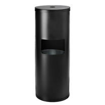 Alpine ALP4777-BLK 13"W x 13"D x 36"H Black Wet Wipe Dispenser with 7 Gal. Built-In Trash Can and Floor Stand