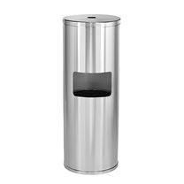 Alpine ALP4777 13"W x 13"D x 36"H Stainless Steel Wet Wipe Dispenser with 7 Gal. Built-In Trash Can and Floor Stand