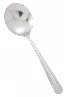 Winco 0001-04 6" 18/0 Stainless Steel Bouillon Spoon (Contains 1 Dozen)