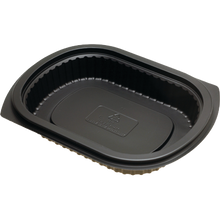 Dinex DXMW4016PBLK 16 Oz. Medium Black Oval Polypropylene Microwaveable Proex Disposable Entrée Platter