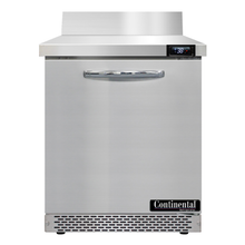 Continental Refrigerator SW27NBS-FB 27.5"W One Door Stainless Steel Work Top Refrigerator With 5 1/2"H Backsplash