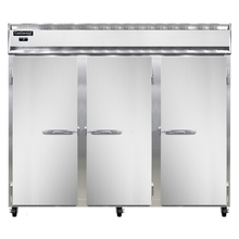 Continental Refrigerator 3FE-SS 85.5" W Three-Section Solid Door Reach-In Extra-Wide Freezer