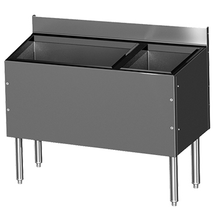Glastender C-CBA-48R-CP10-ED Stainless Steel CHOICE Extra Deep Underbar Combo Ice Bin/Cocktail Unit - 48"W x 19"D