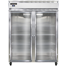 Continental Refrigerator 2RESNGD 57" W Two-Section Glass Door Reach-In Extra-Wide Refrigerator