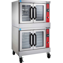 Vulcan VC44GD-NG Stainless Steel Double-Deck Natural Gas Convection Oven - (2) 50,000 BTU