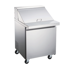 Omcan USA 50049 27.5" W Stainless Steel 1 Door Mega Top Salad or Sandwich Prep Table -110 Volts 0.2 HP