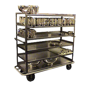 Carter-Hoffmann T600 57" x 23.38" Stainless Steel Six Shelves Queen Mary China and Silver Transporter