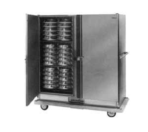 Carter-Hoffmann BB1200 120 Covered Plates Stainless Steel Double Doors Convertible Carter Mobile Banquet Cart - 120 Volts