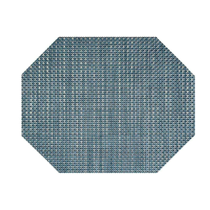 FOH XPM078DBV83 11" W Indigo Vinyl Rectangle Metroweave Placemat