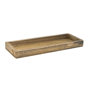 FOH RTR006NAW22 11.75" x 4.25" x 1.25" Rectangle Rustic Wood Tray