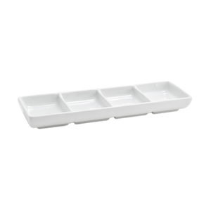 FOH DSD037WHP23 1 Oz. Porcelain 4-Compartment Dish