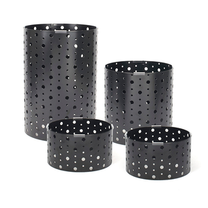 FOH BRI004BKI20 Black Metal Round B Buffet Building Blocks Dots Display Riser
