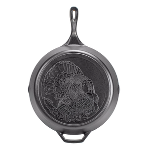 Lodge 13 4/5" Round Wildlife Series Cast Iron Skillet, Turkey - Thumbnail 2