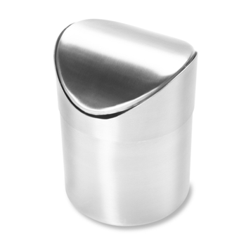 Vollrath 59780 38 Oz. 4.5" Top Diameter 6" H Stainless Steel Mini Waste Can with Swing Top