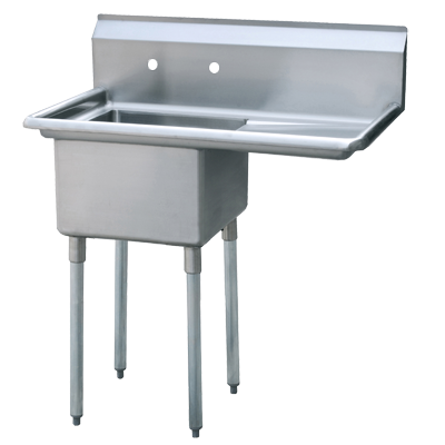 Atosa MRSA-1-R 39" W 18 Ga. Stainless Steel 1-Compartment with 18" Right Drainboard MixRite Sink