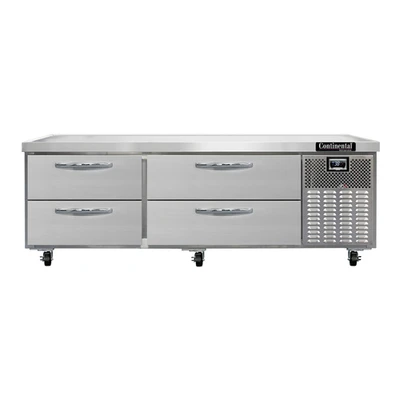 Continenttal Refrigerator D72GN 72"W Two-Section Four Drawer Refrigerator Griddle Stand