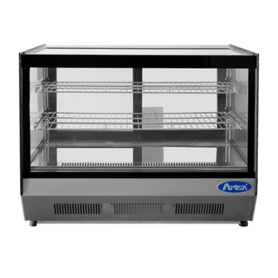 Atosa CRDS-42 4.2 Cu. Ft. Black Stainless Steel Countertop Refrigerated Display Case - 115 Volts