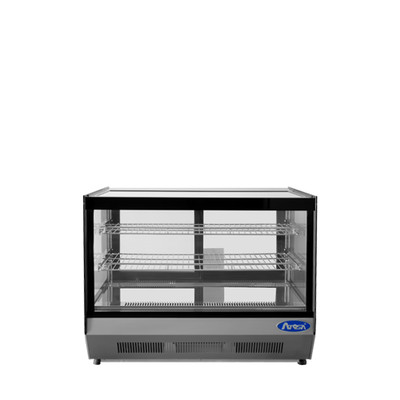 Atosa CRDS-42 4.2 Cu. Ft. Black Stainless Steel Countertop Refrigerated Display Case - 115 Volts