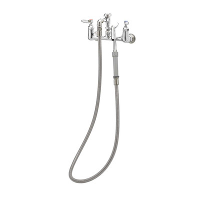 T&S Brass B-0611 Pot & Kettle Filler Faucet wall mount mixing valve with 8"