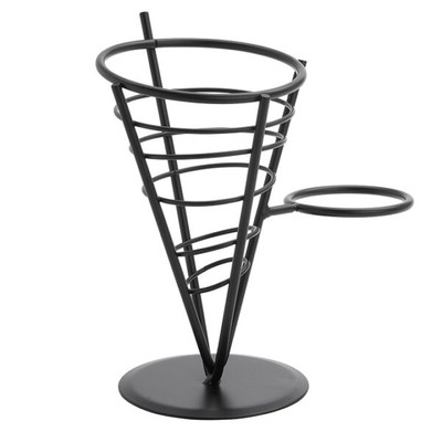 American Metalcraft FBS591 5" Iron Black Cone Ironworks French Fry Basket