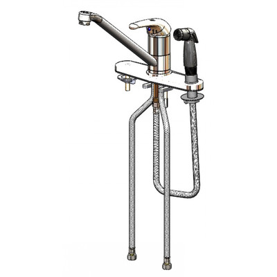 T&amp;S Brass B-2730-3H Faucet single lever deck mount 8" centers