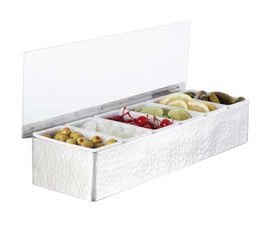 American Metalcraft HMCD6 17.75&quot; L x 5.75&quot; W x 3.5&quot; H Stainless Steel Condiment Dispenser