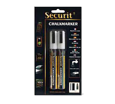 American Metalcraft BLSMA510WT Small Tip White Securit Chalk Markers (Packed By 2)