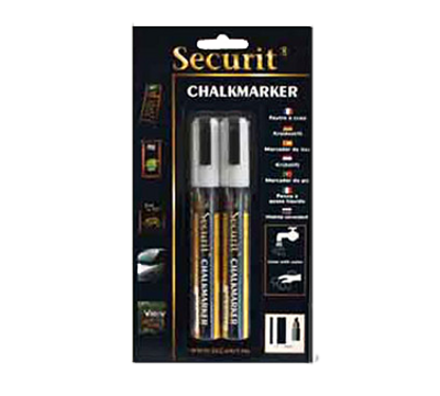American Metalcraft BLSMA510WT Small Tip White Securit Chalk Markers (Packed By 2)