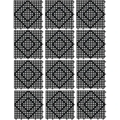 San Jamar VM5280BK-12 12" x 12" Bar Mat Tile and Shelf Liner