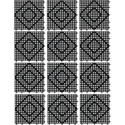 San Jamar VM5280BK-12 12" x 12" Bar Mat Tile and Shelf Liner