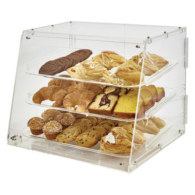 Winco ADC-3ADC-4 21" x 18" x 16-1/2"H Clear Acrylic Countertop Display Case (3 Trays Per Set)