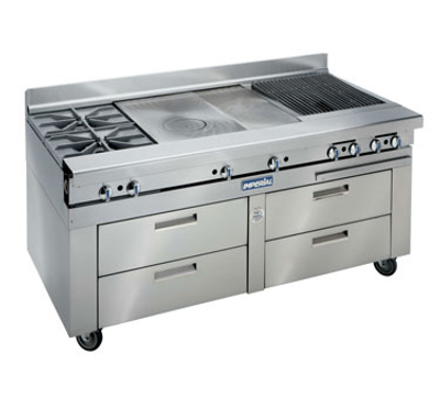 Imperial IHR-XX-SC-72 72&quot;W Four Drawer Spec Series Sizzle 'N Chill System