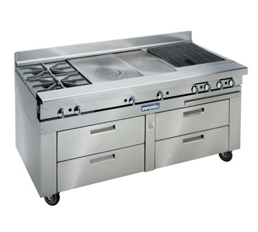 Imperial IHR-XX-SC-72 72"W Four Drawer Spec Series Sizzle 'N Chill System