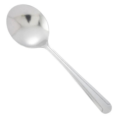 Winco 0001-04 6" 18/0 Stainless Steel Bouillon Spoon (Contains 1 Dozen)