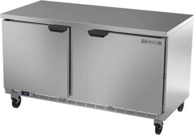 Beverage Air WTF60AHC-FLT 60"W Two Door Stainless Steel Worktop Freezer
