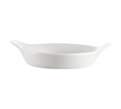 CAC China FHD-7 10 Oz. Super White Porcelain Oval Accessories Dish (2 Dozen Per Case)