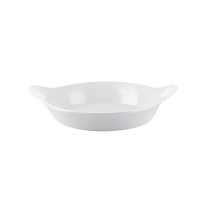 CAC China FHD-7 10 Oz. Super White Porcelain Oval Accessories Dish (2 Dozen Per Case)