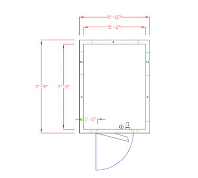 American Panel 6X8C-O 70" W x 87.75" H Outdoor Acrylume Floorless Walk-In Cooler