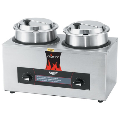 Vollrath 72040 17-1/4&quot;L x 9-1/4&quot;W Cayenne Twin Well Rethermalizer - 120 Volts, - 1100 Watts