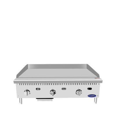Atosa ATTG-36 36" W Stainless Steel Natural Gas Countertop CookRite Heavy Duty Griddle - 75,000 BTU
